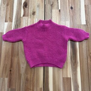 🩷❤️Old Navy Baby Fuchsia Ribbed Knit Turtleneck Sweater size 0-3m